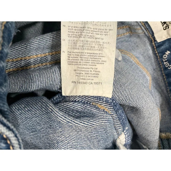 Rolla's Original Straight Bleeker Jeans in Vintage Blue 24 Womens Denim Pants - Picture 10 of 14